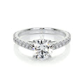 Round Pave Lab Grown Diamond Engagement Ring