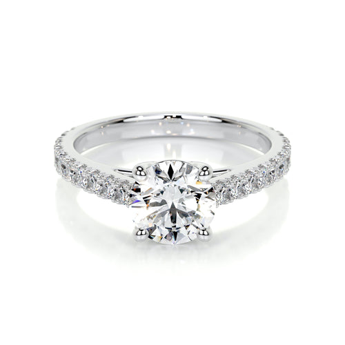Round Pave Lab Grown Diamond Engagement Ring