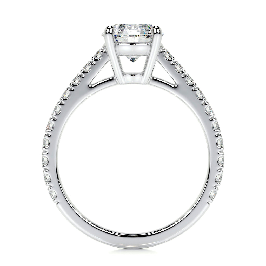 Round Pave Lab Grown Diamond Engagement Ring