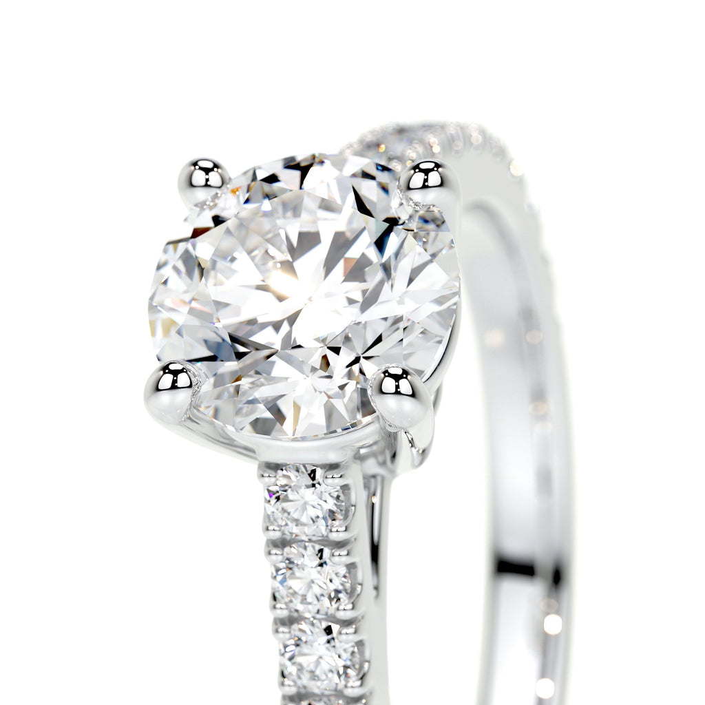 Round Pave Lab Grown Diamond Engagement Ring
