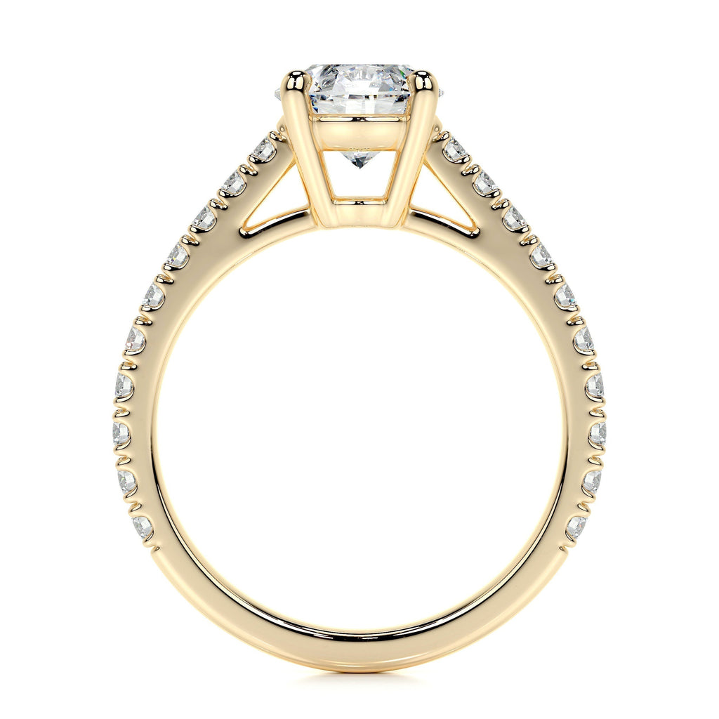 Round Pave Lab Grown Diamond Engagement Ring