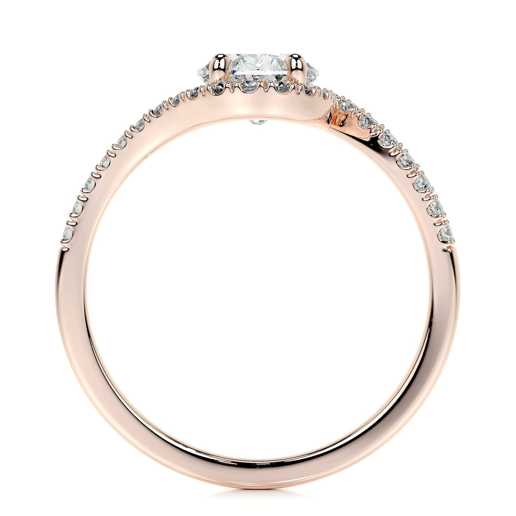Oval Swirl Pave Lab Grown Diamond Engagement Ring