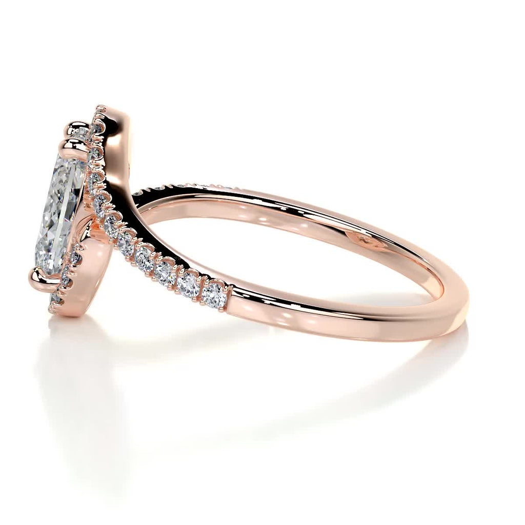 Oval Swirl Pave Lab Grown Diamond Engagement Ring