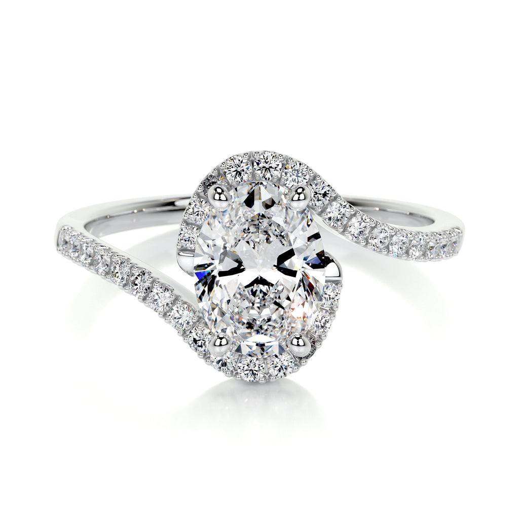 Oval Swirl Pave Lab Grown Diamond Engagement Ring