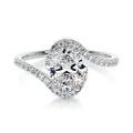 Oval Swirl Pave Lab Grown Diamond Engagement Ring