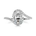Oval Swirl Pave Lab Grown Diamond Engagement Ring