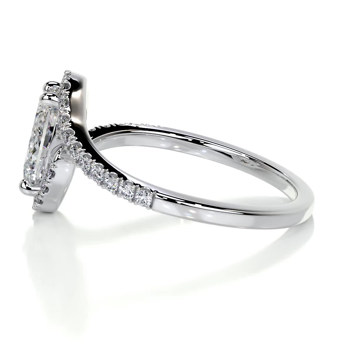 Oval Swirl Pave Lab Grown Diamond Engagement Ring