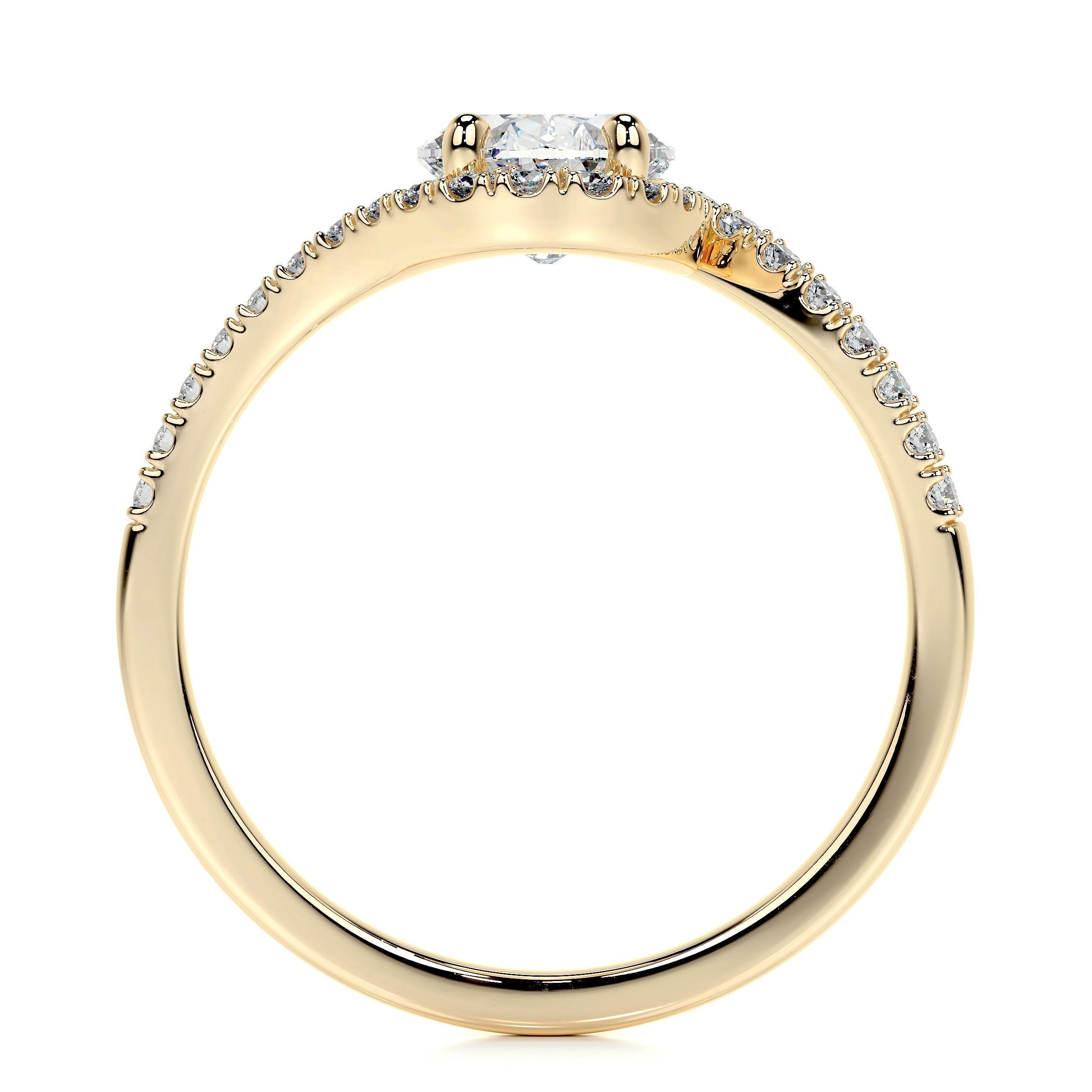 Oval Swirl Pave Lab Grown Diamond Engagement Ring