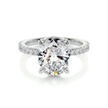 Oval Hidden Halo Pave Lab Grown Diamond Engagement Ring