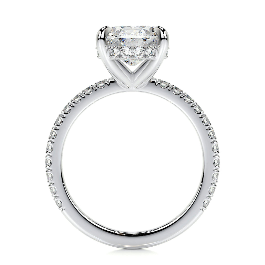 Oval Hidden Halo Pave Lab Grown Diamond Engagement Ring
