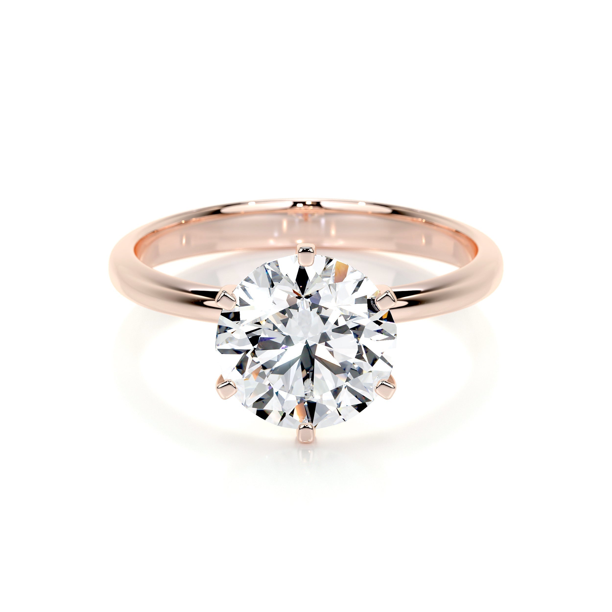 Round Solitaire Lab Grown Diamond Engagement Ring