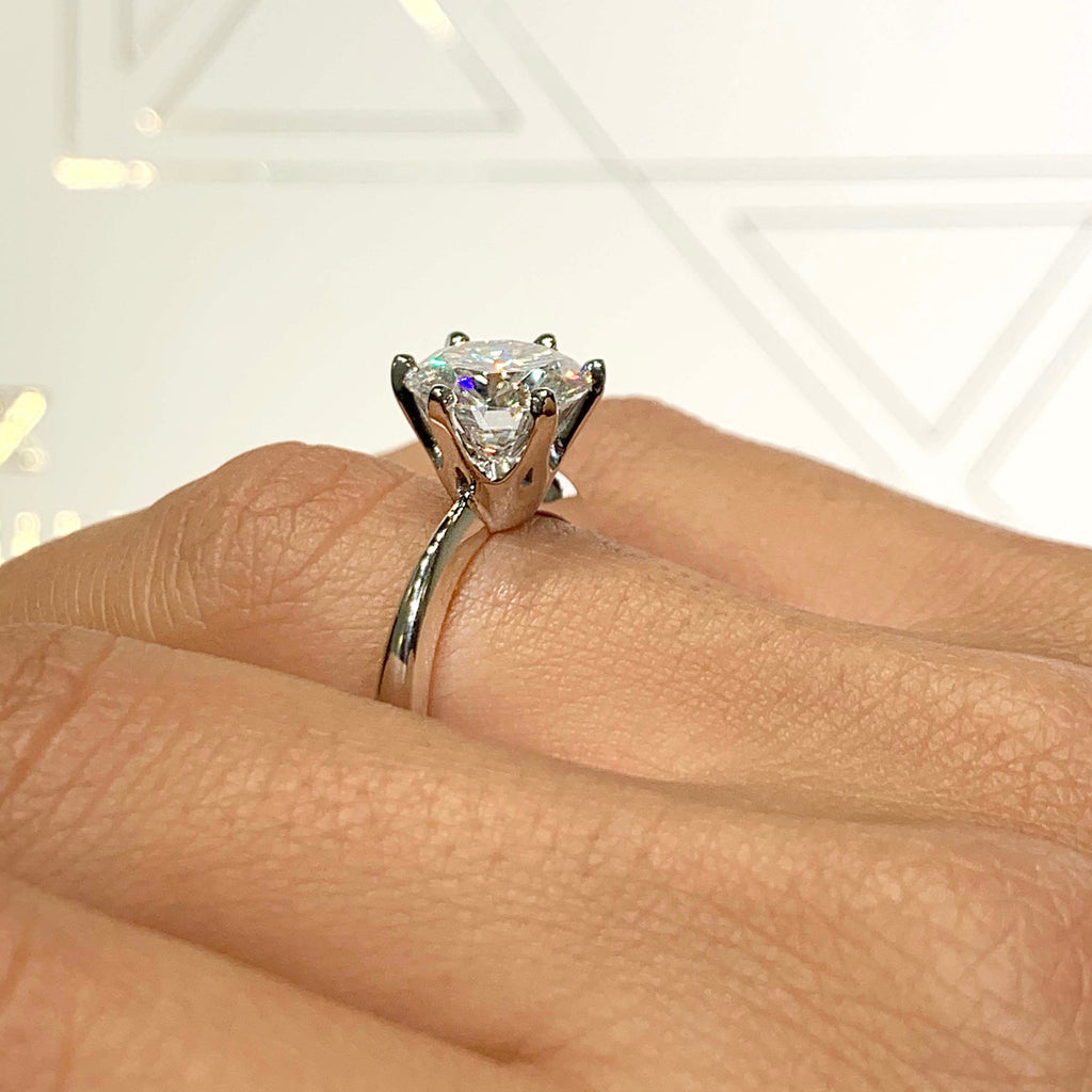 Round Solitaire Lab Grown Diamond Engagement Ring