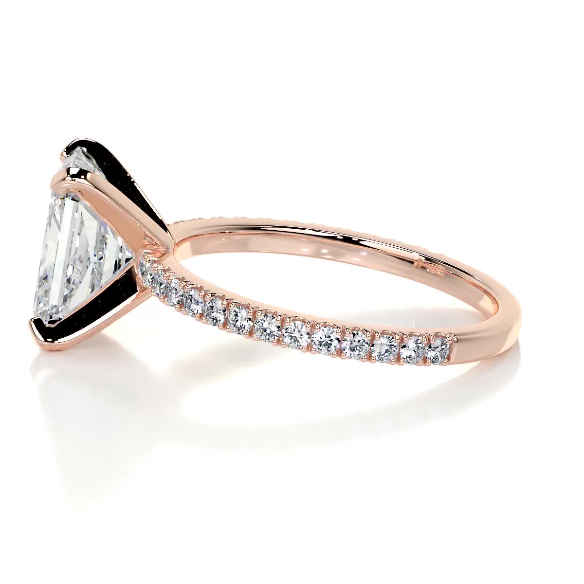 Radiant Pave Lab Grown Diamond Engagement Ring