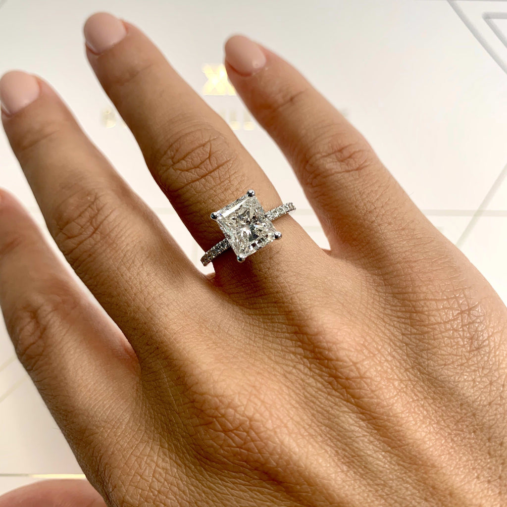 Radiant Pave Lab Grown Diamond Engagement Ring