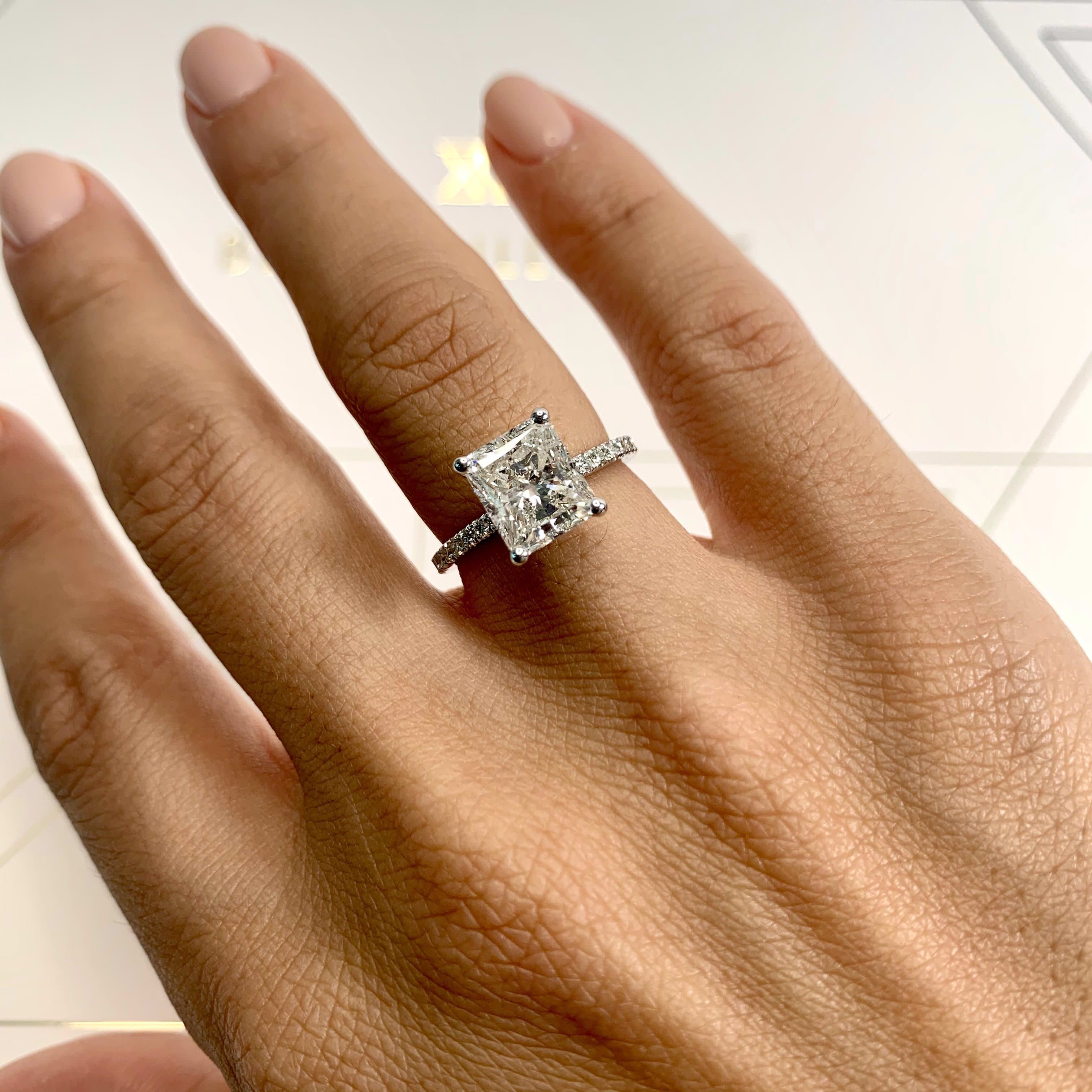 Radiant Pave Lab Grown Diamond Engagement Ring
