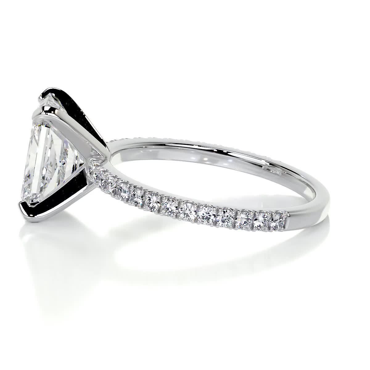 Radiant Pave Lab Grown Diamond Engagement Ring