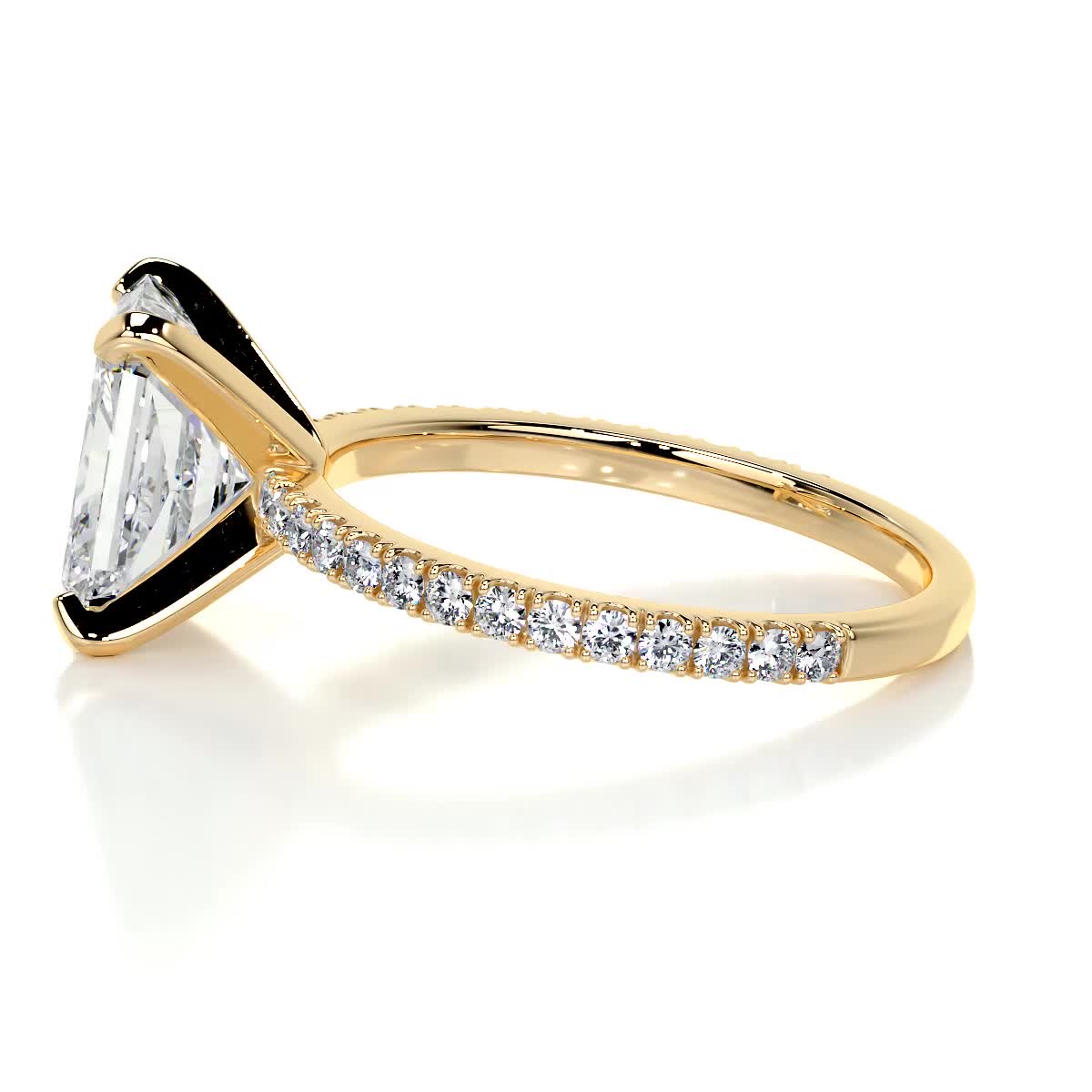 Radiant Pave Lab Grown Diamond Engagement Ring