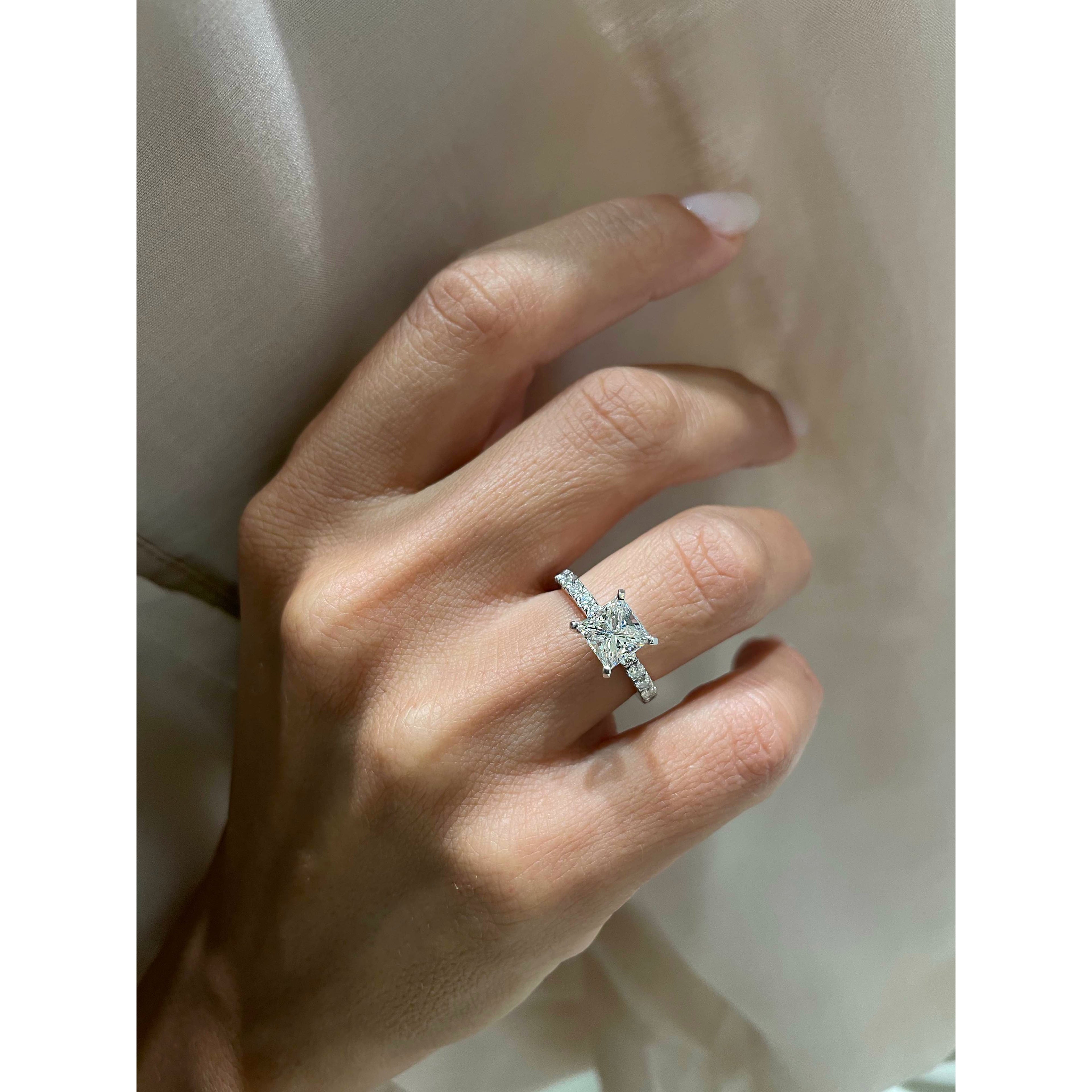 Princess Pave Lab Grown Diamond Engagement Ring
