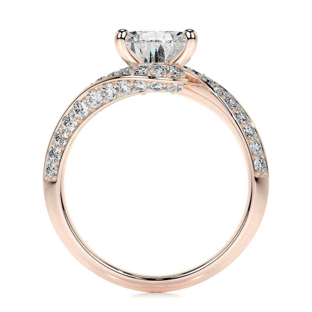 Pear Swirl Pave Lab Grown Diamond Engagement Ring
