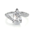 Pear Swirl Pave Lab Grown Diamond Engagement Ring