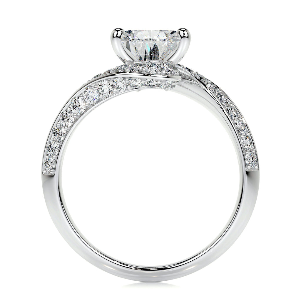 Pear Swirl Pave Lab Grown Diamond Engagement Ring