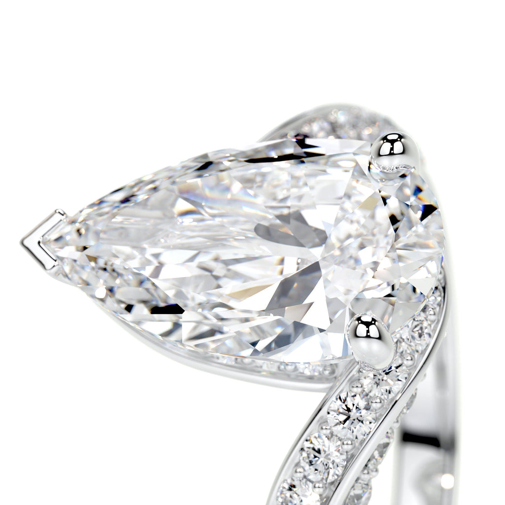 Pear Swirl Pave Lab Grown Diamond Engagement Ring