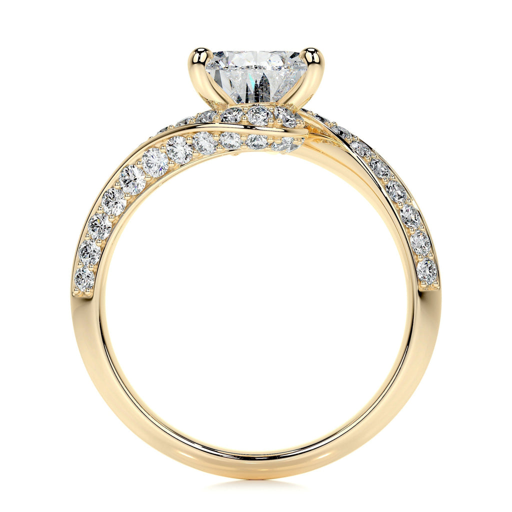 Pear Swirl Pave Lab Grown Diamond Engagement Ring