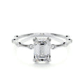 Emerald Dainty Pave Lab Grown Diamond Engagement Ring