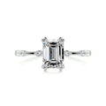 Emerald Dainty Pave Lab Grown Diamond Engagement Ring