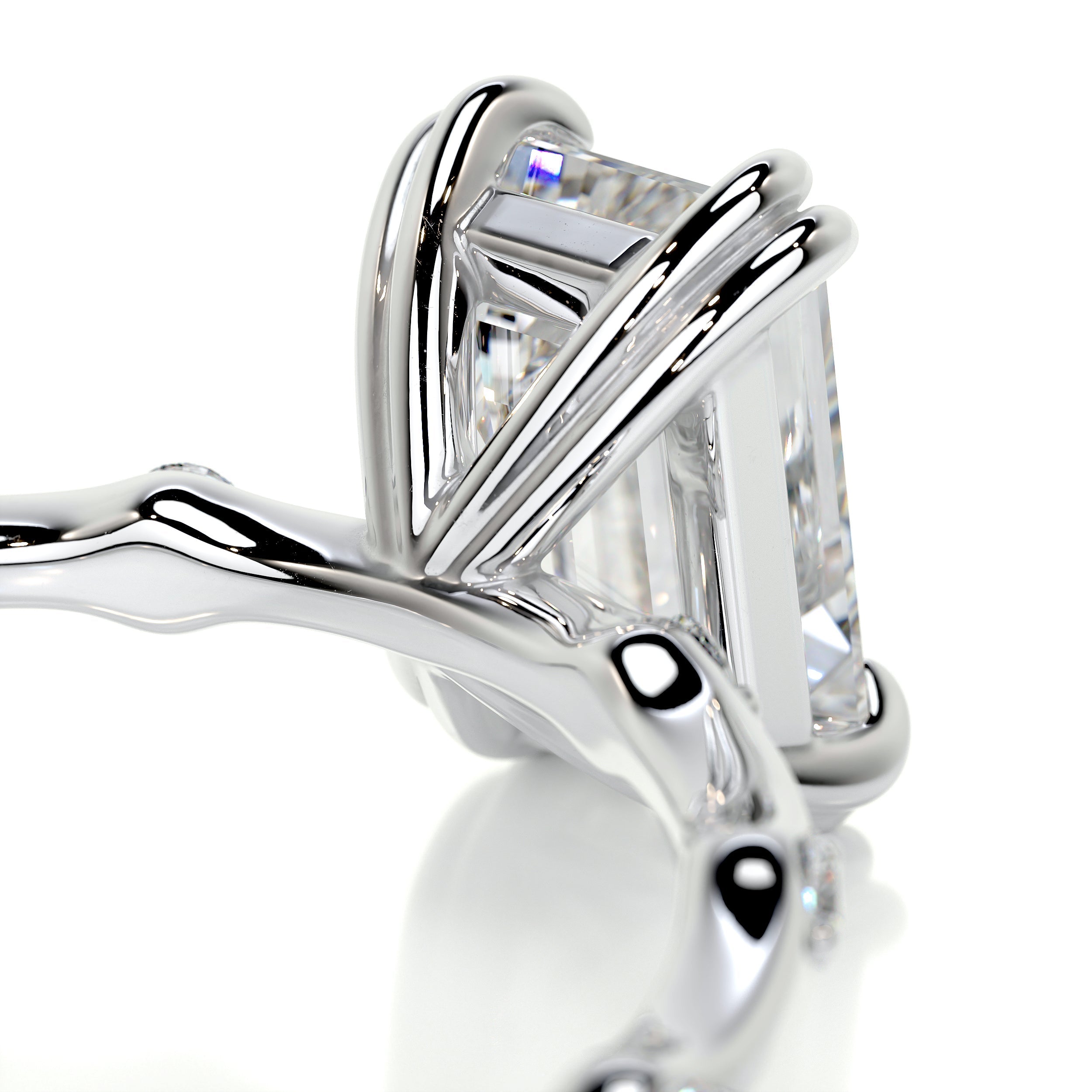 Emerald Dainty Pave Lab Grown Diamond Engagement Ring