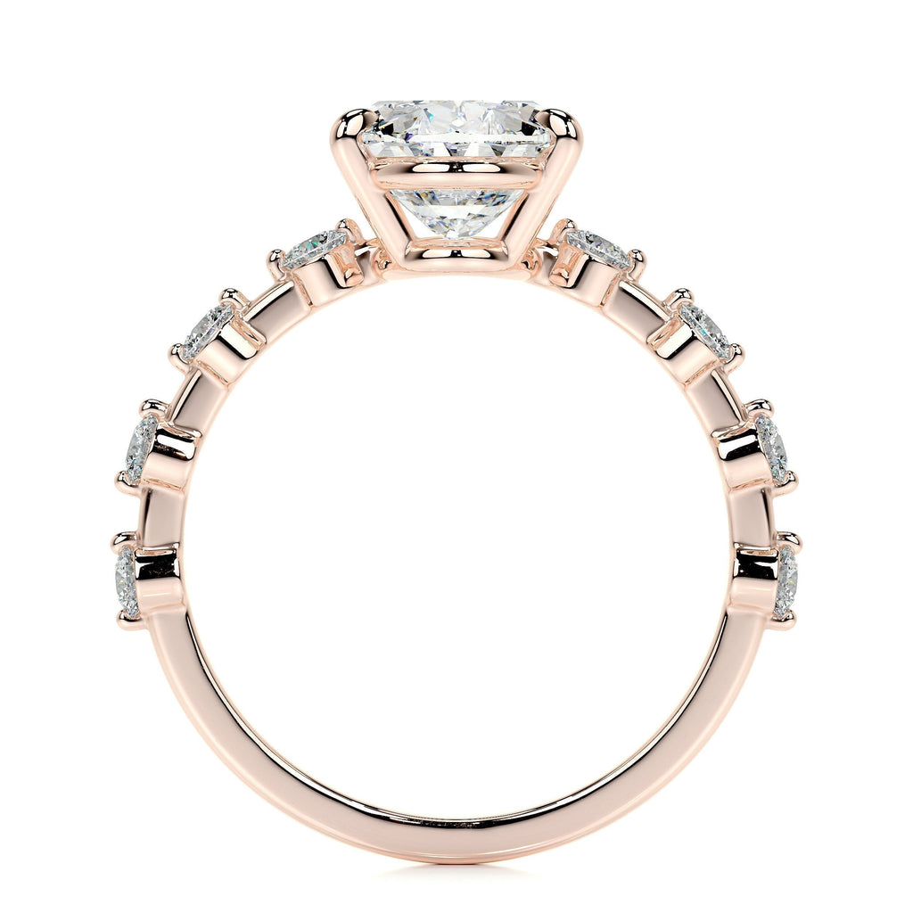 Oval Dainty Pave Lab Grown Diamond Engagement Ring