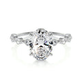 Oval Dainty Pave Lab Grown Diamond Engagement Ring