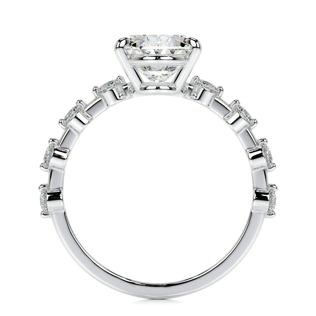 Oval Dainty Pave Lab Grown Diamond Engagement Ring