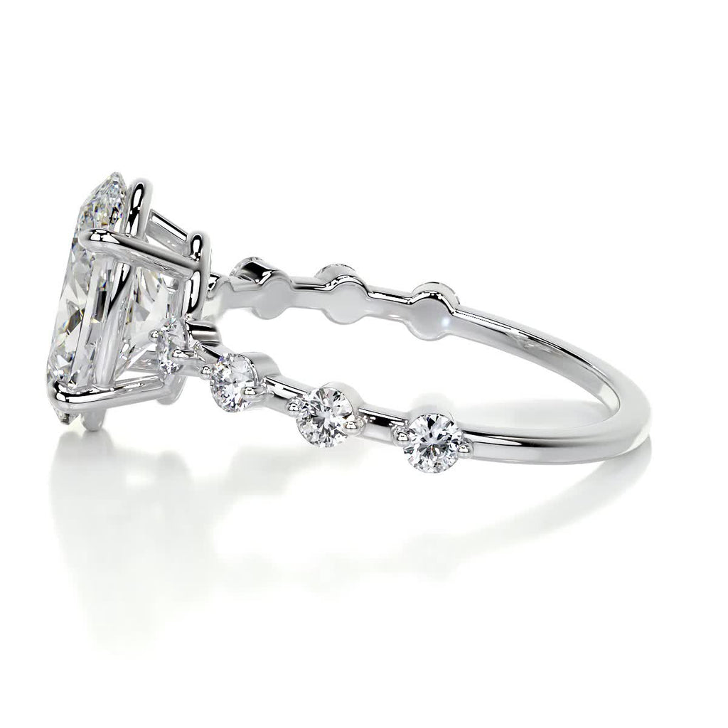 Oval Dainty Pave Lab Grown Diamond Engagement Ring