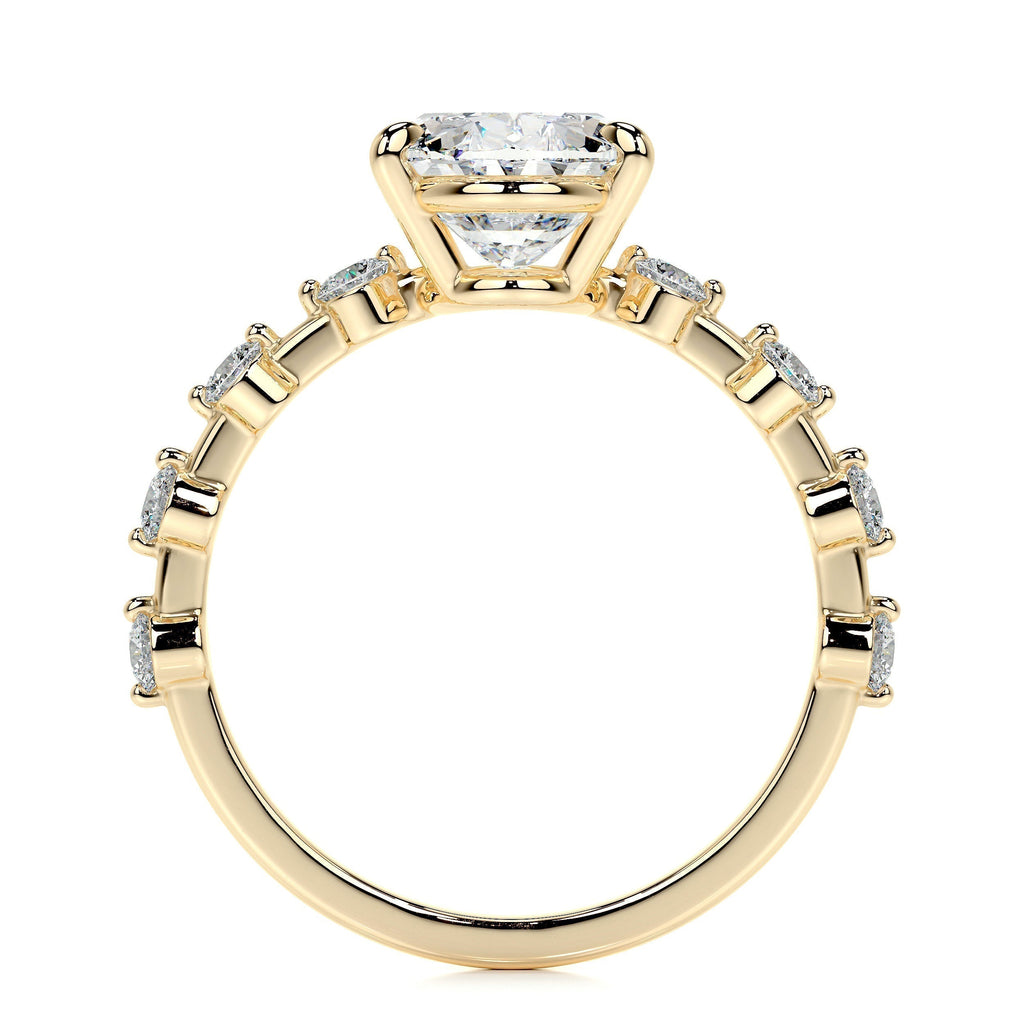 Oval Dainty Pave Lab Grown Diamond Engagement Ring