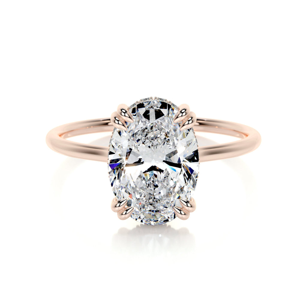 Oval Hidden Halo Lab Grown Diamond Engagement Ring