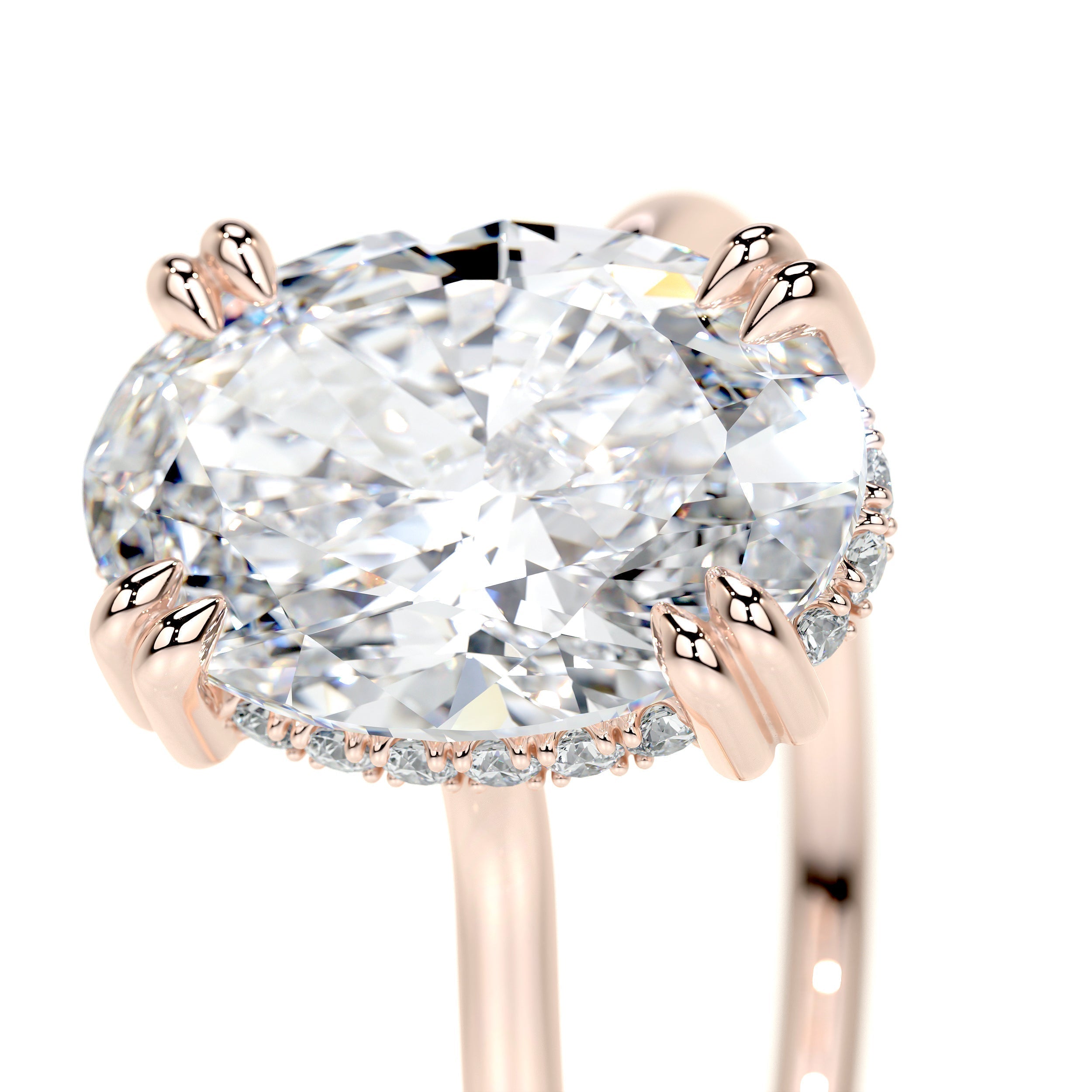 Oval Hidden Halo Lab Grown Diamond Engagement Ring