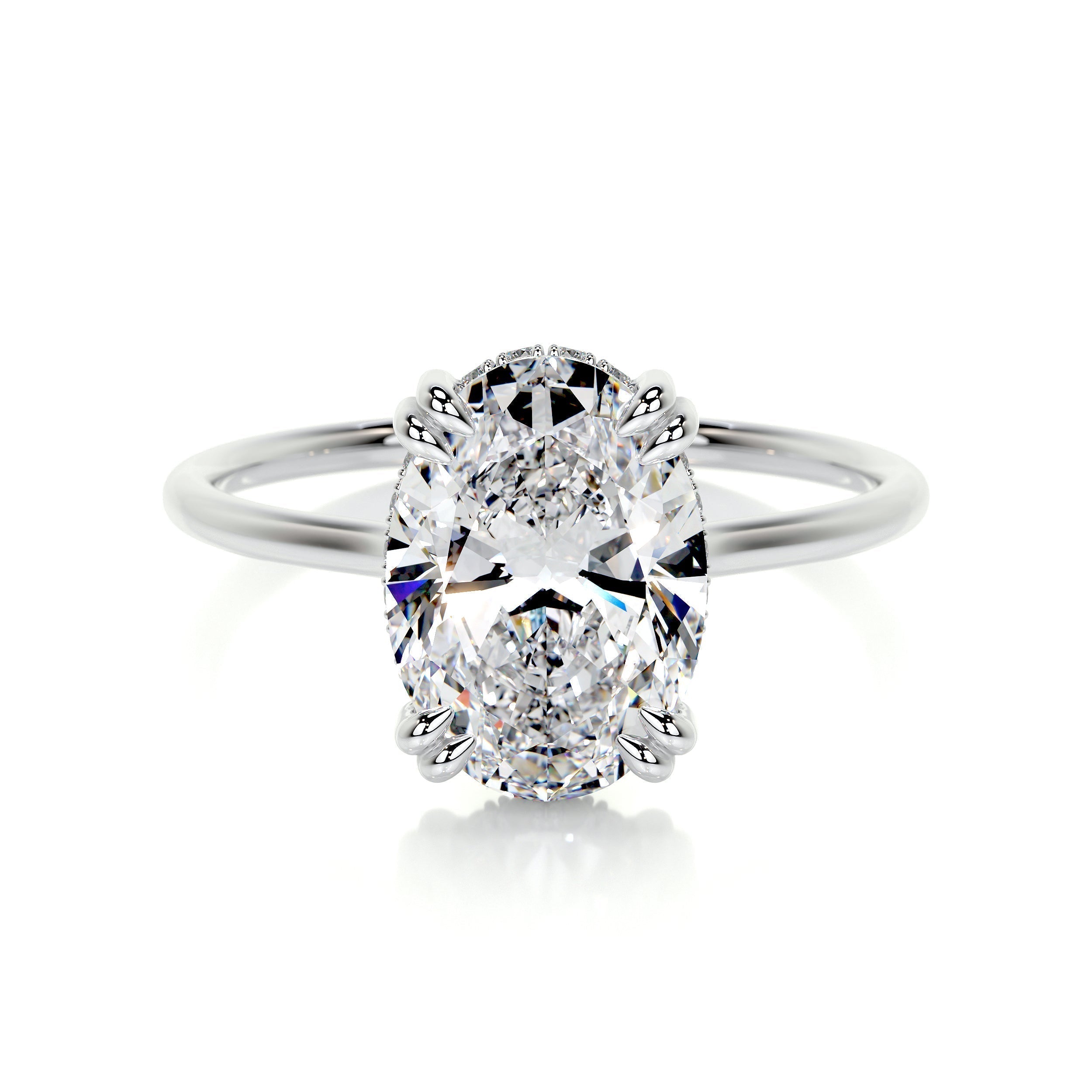 Oval Hidden Halo Lab Grown Diamond Engagement Ring
