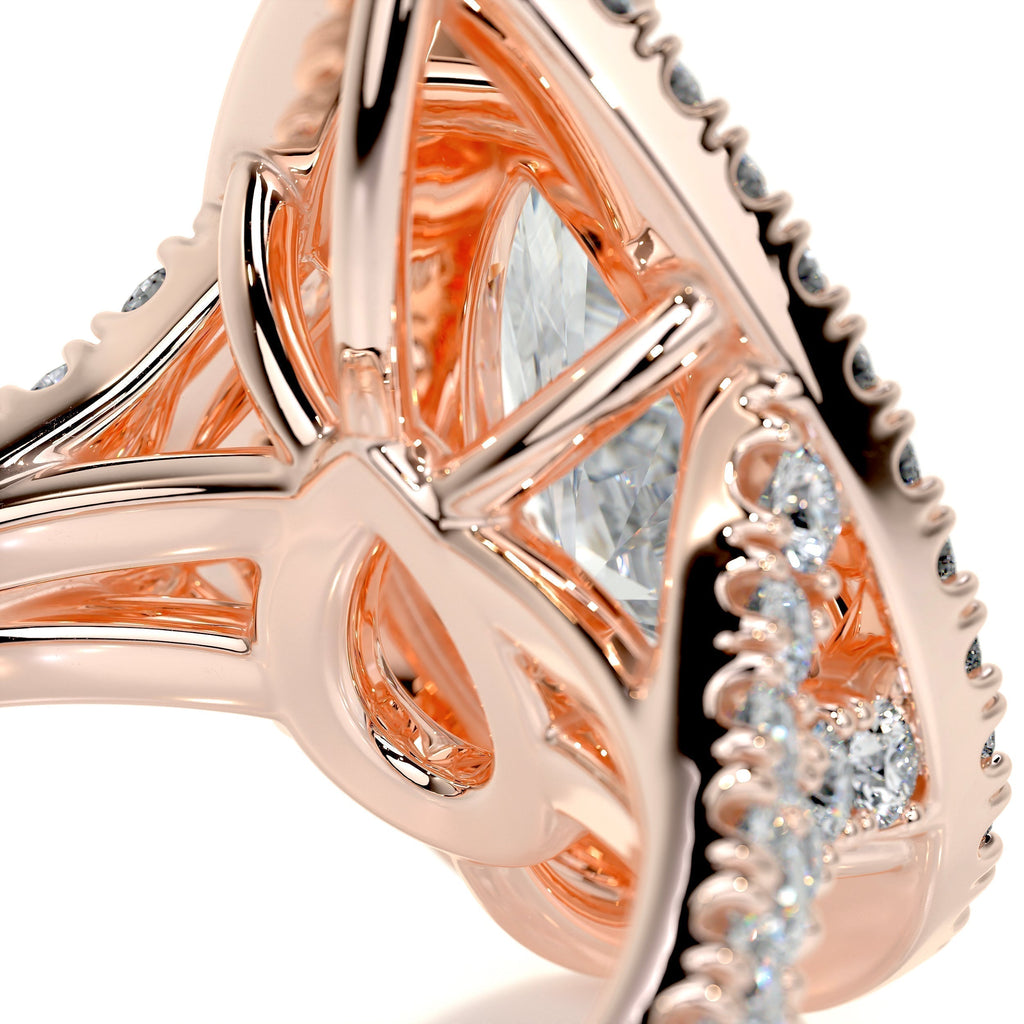 Pear Split Shank Double Halo & Pave Lab Grown Diamond Engagement Ring
