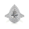 Pear Split Shank Double Halo & Pave Lab Grown Diamond Engagement Ring