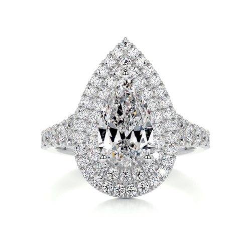 Pear Split Shank Double Halo & Pave Lab Grown Diamond Engagement Ring
