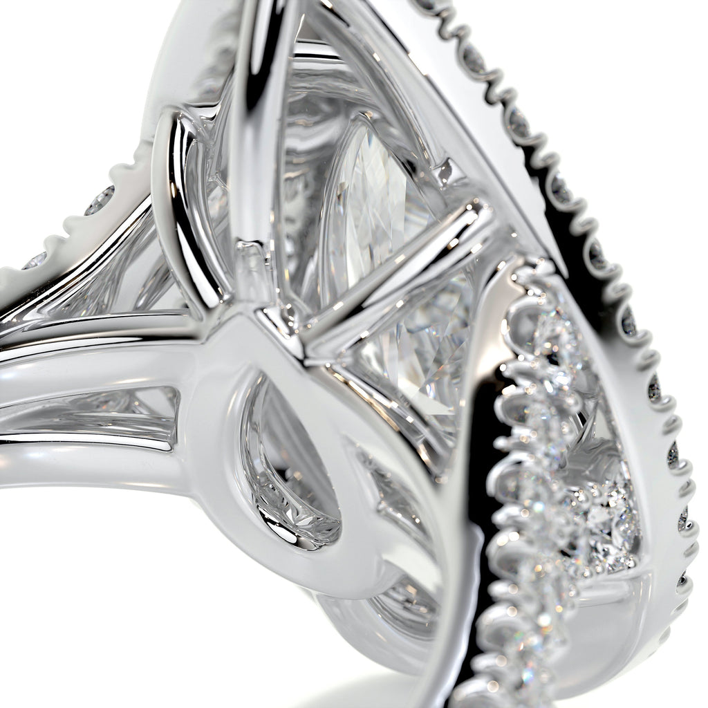 Pear Split Shank Double Halo & Pave Lab Grown Diamond Engagement Ring