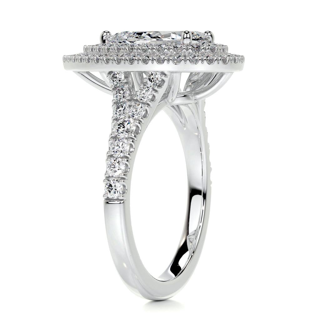 Pear Split Shank Double Halo & Pave Lab Grown Diamond Engagement Ring
