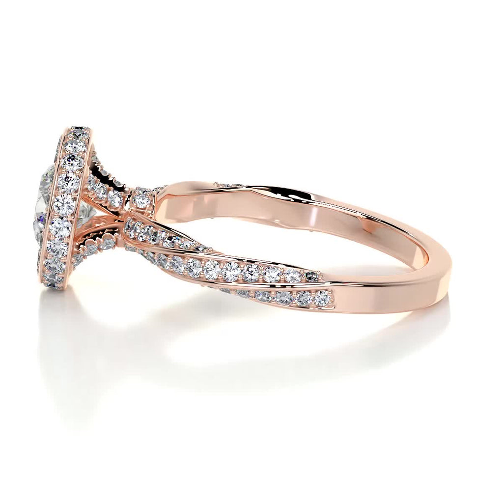 Round Halo & Pave Lab Grown Diamond Engagement Ring