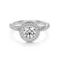 Round Halo & Pave Lab Grown Diamond Engagement Ring