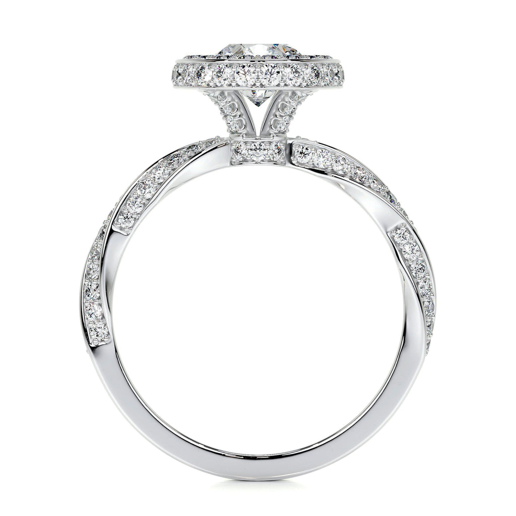 Round Halo & Pave Lab Grown Diamond Engagement Ring