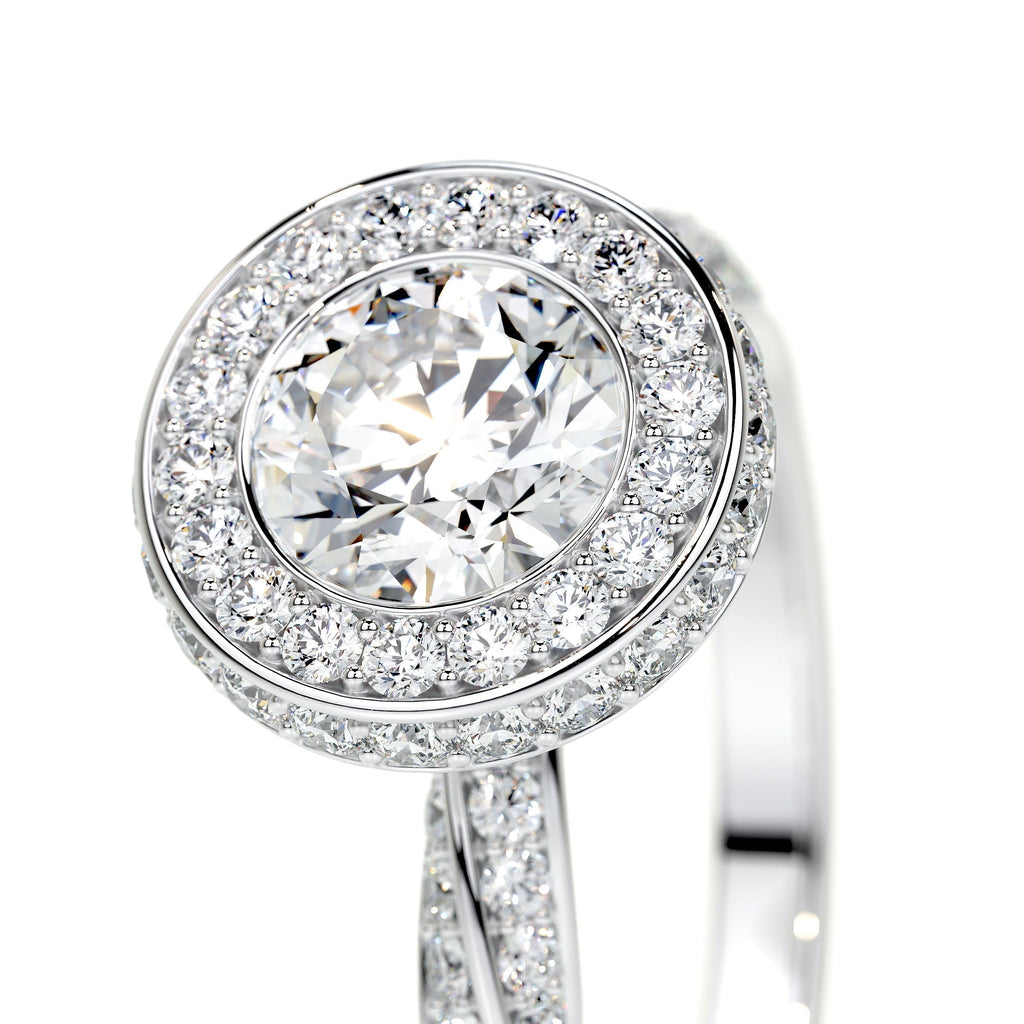 Round Halo & Pave Lab Grown Diamond Engagement Ring