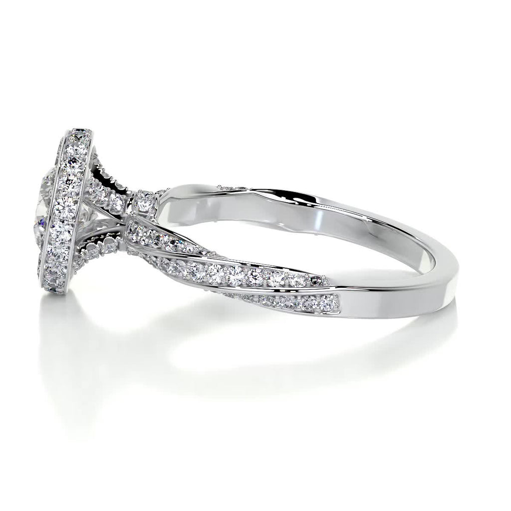 Round Halo & Pave Lab Grown Diamond Engagement Ring