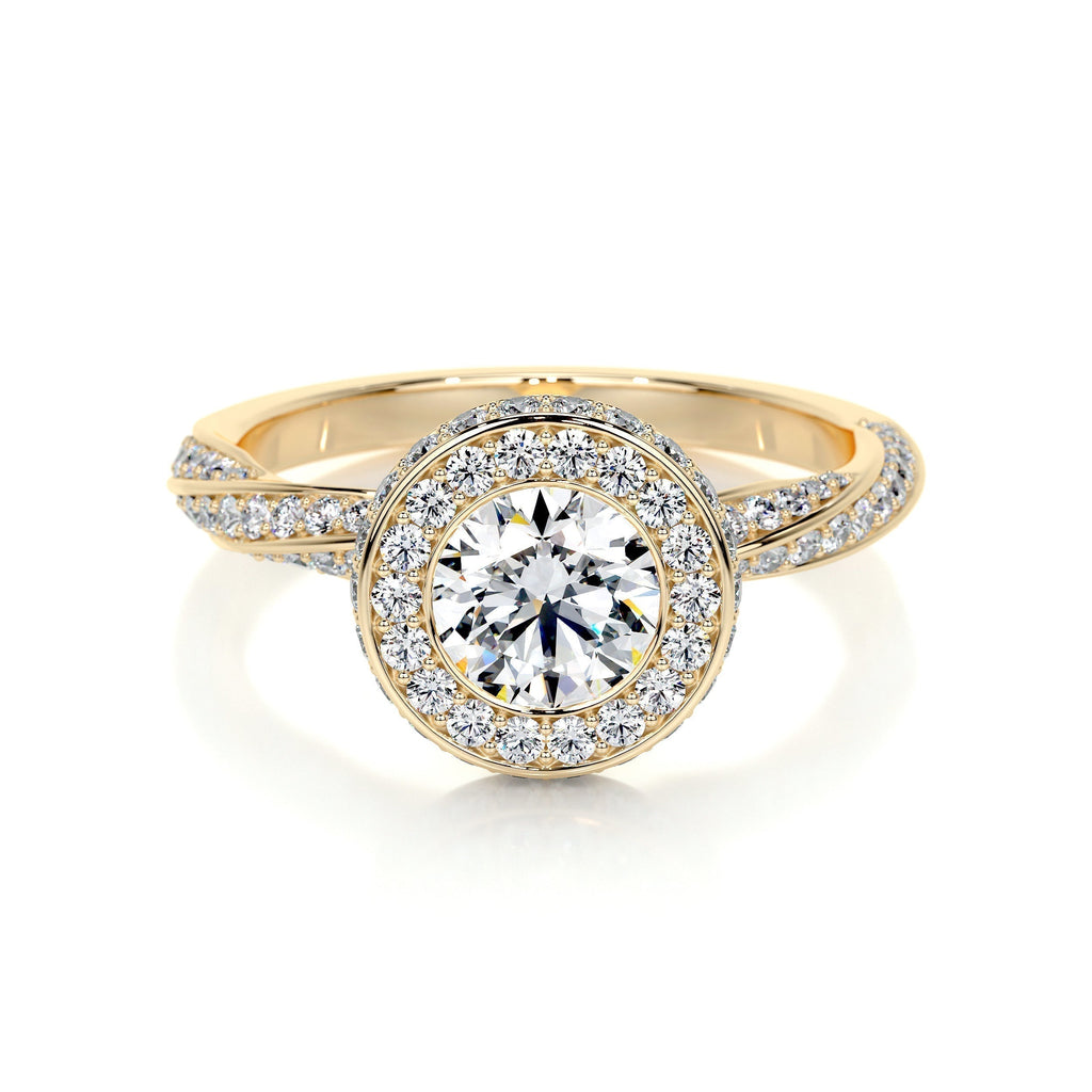 Round Halo & Pave Lab Grown Diamond Engagement Ring