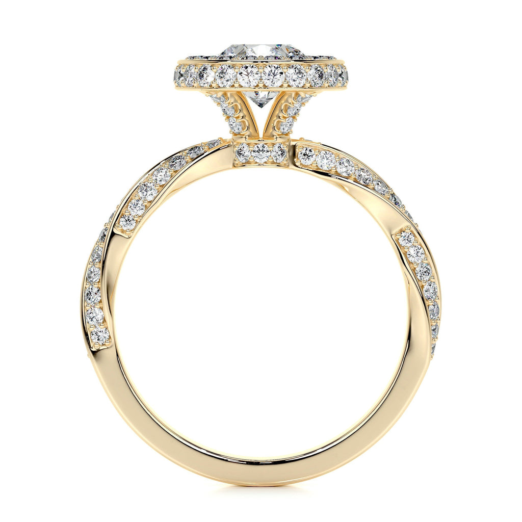 Round Halo & Pave Lab Grown Diamond Engagement Ring